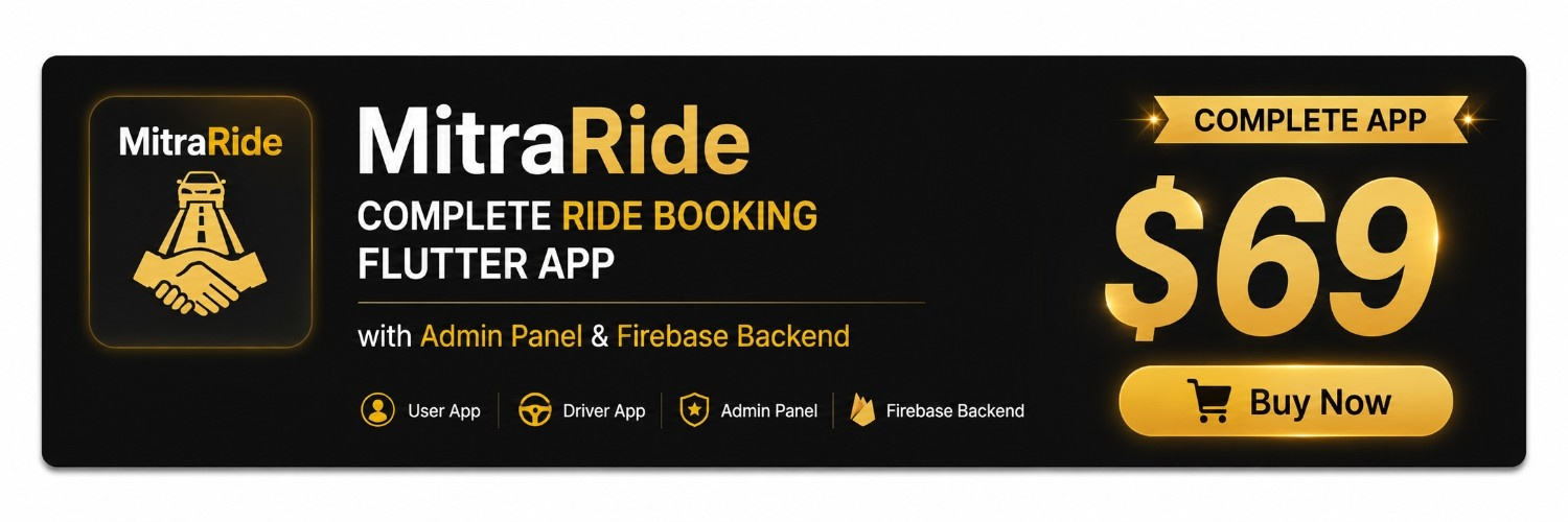 MitraRide Admin Panel – Taxi Booking Flutter Web UI Template